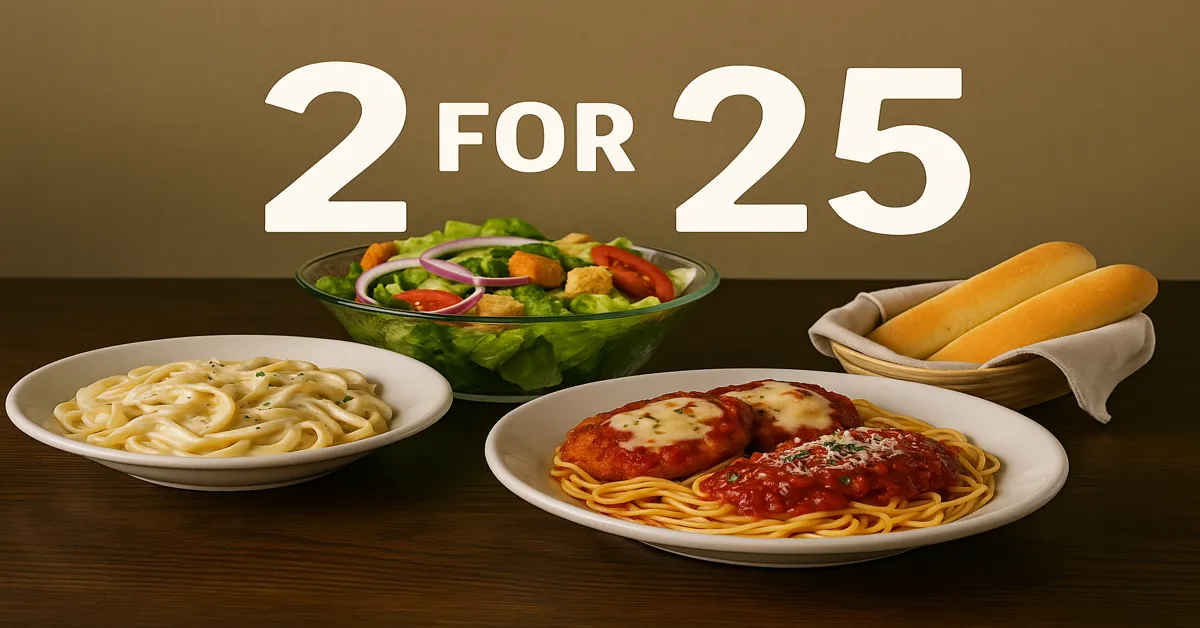 Olive Garden Menu 2 for $25